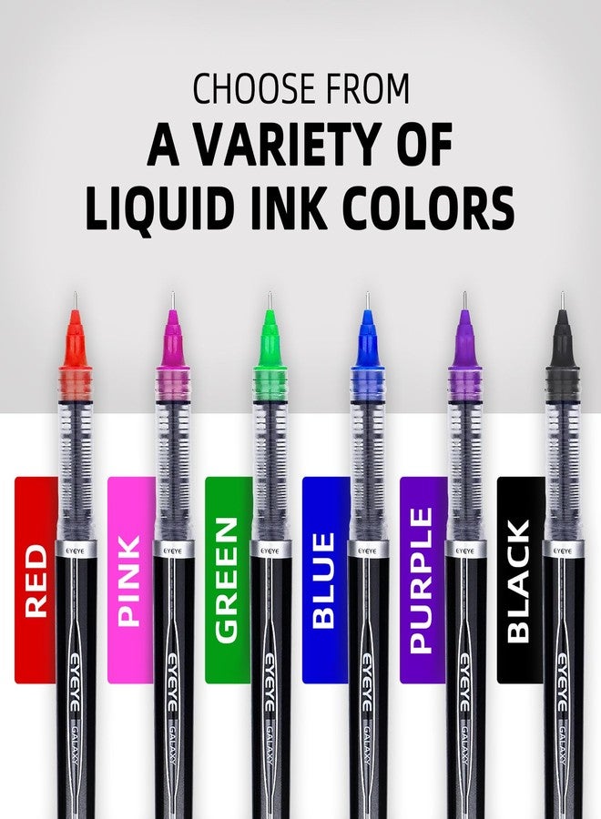EYEYE Needle Rollerball Pens 0.5mm, 3 Assorted Colors Extra Fine Point Pen Quick Dry, Liquid Ink Pen Fine Point Smooth Writing Pens for Journaling, Note Taking, Office, School Supplies - Image 2
