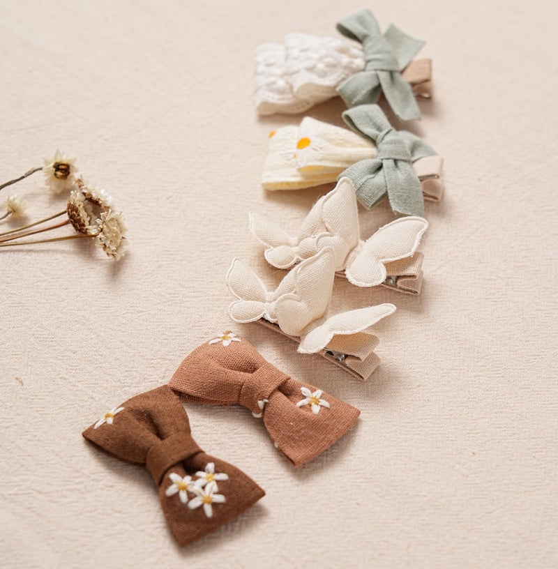 Fancy Clouds 16 Pcs Hair Clips for Girls with Bows Butterfly Flower,2" Fully Lined Alligator Clips and Barrettes,Handmade Hair Accessories for Baby Toddler Young Kids School Age Girls Gifts - Image 5