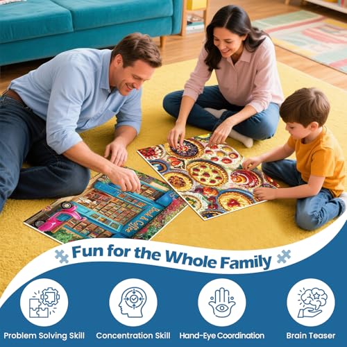 WSCXSC 2 Pack 500 Pieces Puzzle for AdultsBookstore Jigsaw Puzzles 500 Pieces Delicious Pie Dessert Puzzles for Adults 500 Piece Colorful Premium Cardboard Puzzle Family Activity Gift 205x15 in - Image 5