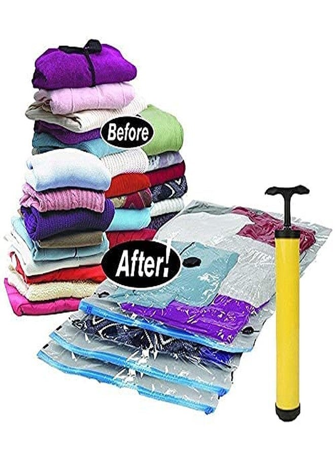 Votvy Vacuum Storage Reusable Bags Compression Sealer Plastic Ziplock Bags for storage Clothes, Home & Travel - Image 4