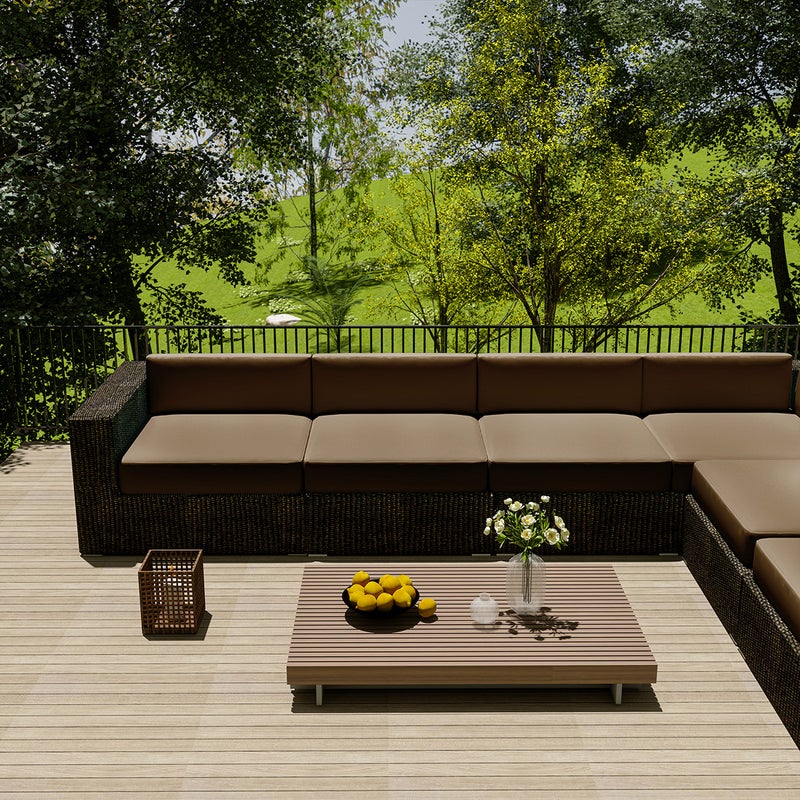 73Hours Outdoor Sofa Cover Waterproof Cushion Long Courtyard Rattan Chair Cushion Card Holder Shoe Changing Stool Sofa Seat Cushion - Image 1