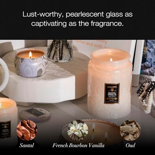 Voluspa Santal Vanille Candle, 18 oz, Coconut Wax Blend, Scented Candles for Home, 100 Hour Burn Time, Candle Jars - Image 3