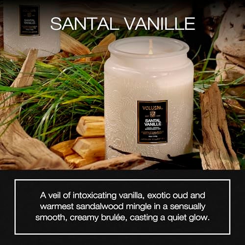 Voluspa Santal Vanille Candle, 18 oz, Coconut Wax Blend, Scented Candles for Home, 100 Hour Burn Time, Candle Jars - Image 2