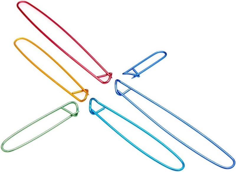 klarako 18pcs Aluminum Yarn Stitch Holders for Knitting Notions Crochet Random Color - Image 2