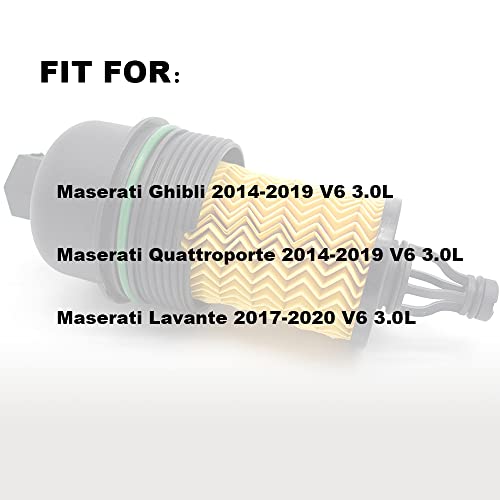 POWERWORKS 311401 Oil Filter Fit for 2014-2019 Maserati Ghibli & Quattroporte V6 Engines - Image 2