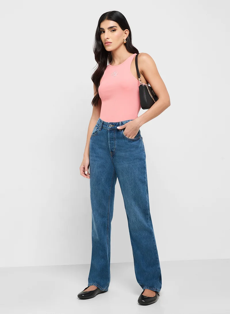 GUESS New Sleeveless Round Neck Guendalina Top
