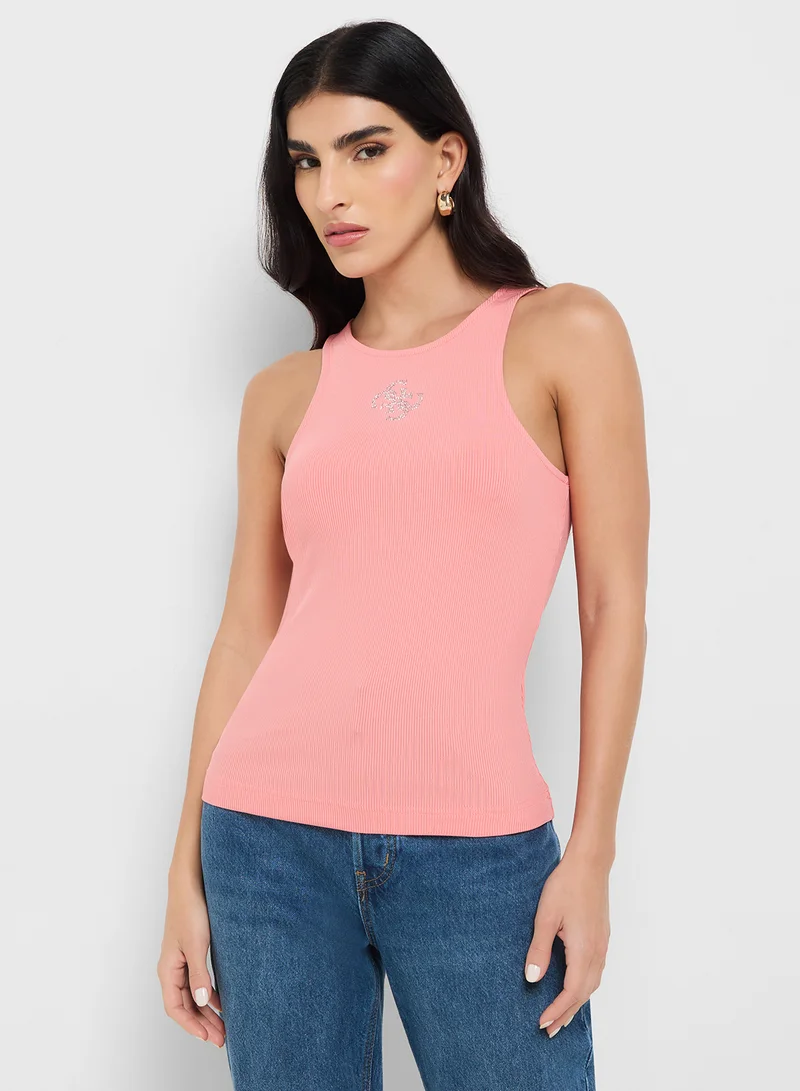 GUESS New Sleeveless Round Neck Guendalina Top