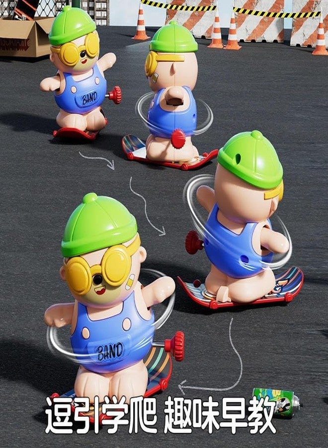 MASIPICKS Small Funny 360 Degree Rotating Skateboard Bear Educational Wind-up Toy for Kids | Educational Skateboard Toy for Kids & Gift (Pack of 4) - Image 3