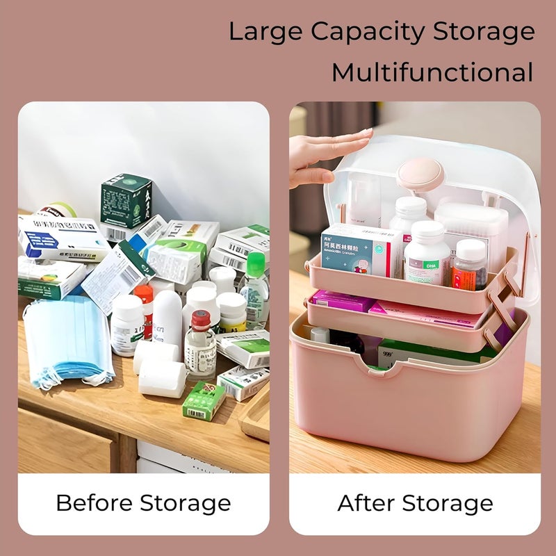 ConvertKitchen 3 Layer Multipurpose Organisers Storage Box| Plastic Box For Storage With Handle For Jewellery, Medicine, Make Up, Cosmetic, Paint, Nail Art Organizer - Image 5