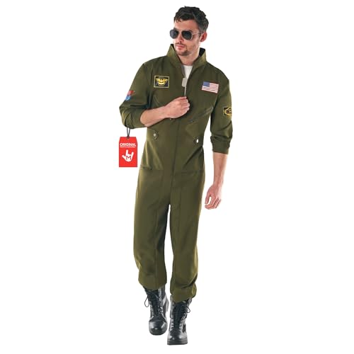 Morph Pilot Costume Men, Fighter Pilot Costume, Aviator Suit, Halloween Costumes Adult, Halloween Costumes Mens, X-Large - Image 1