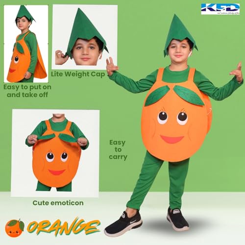 KAKU FANCY DRESSES Boy's Polyester Orange Fruits Costume (Orange, 5-6 Years) - Image 5