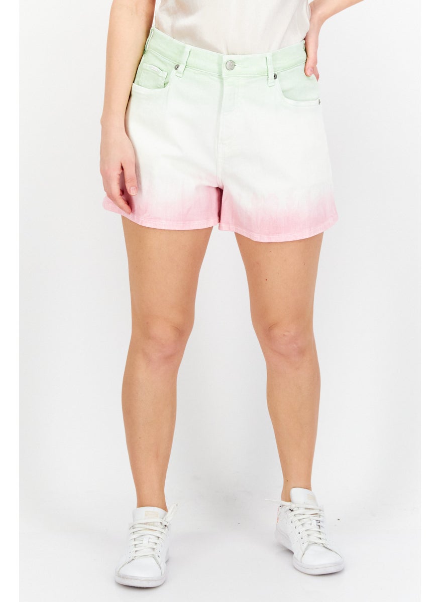 Pepe Jeans Women Washed Denim Short, Green  - Image 1