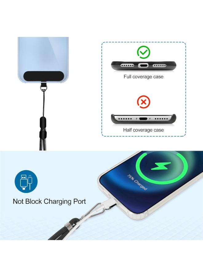 2 Pack Phone Lanyard, Adjustable Cell Phone Lanyard Crossbody Neck Strap & 2 Pack Phone Wrist Strap with 2 PcsTether Tabs Compatible for iPhone Android Smartphones-Black Grey - Image 4