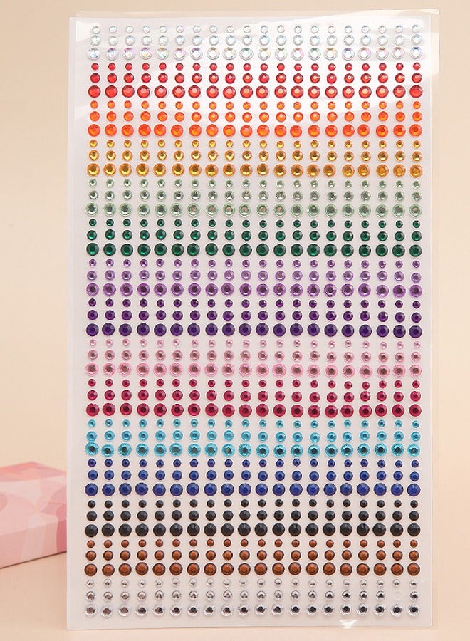 900 Piece15 Colors Face Stickers, Diamond Stickers, Crystal Stickers, Stage Makeup Acrylic Rhinestones, Children's DIY Decorations, Self-adhesive Gemstone Stickers, Colored Diamonds - Image 5