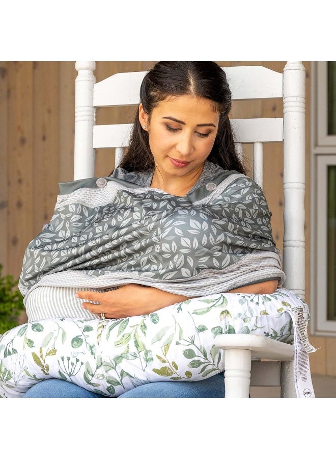 Boppy 4 and More Multi-use Cover | Green Leaves | Quick Drying UPF 50+ Knit Fabric and Breathable Mesh | Car Seat Canopy, Nursing Cover, Shopping Cart Cover, High Chair Cover and More - Image 4