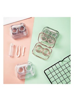 Generic 1 piece random color Transparent Tweezers Contact Lenses Case for Women Portable Contact Lens Box Container Travel Contact Lenses Case  - Image 2