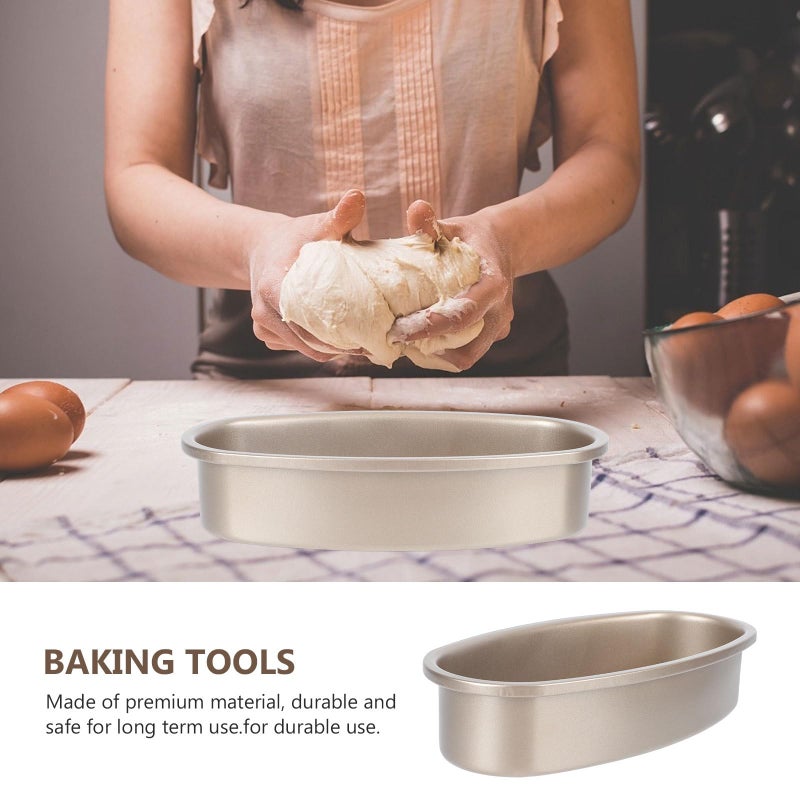 Gold Tone Non Stick Springform Cake Pan Oval Baking Mold For Cheesecake Bread Toast Oven - Image 4