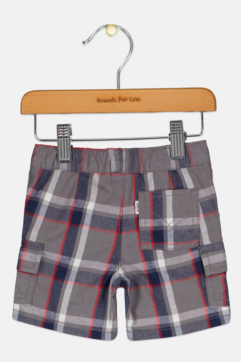 Levi's Toddlers Boy Checkered Cargo Shorts, Multicolor - Image 2