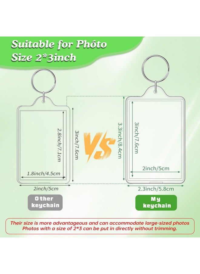 ZYFLSQ 9 Pieces Transparent Acrylic Photo Frame Keychain - Image 5