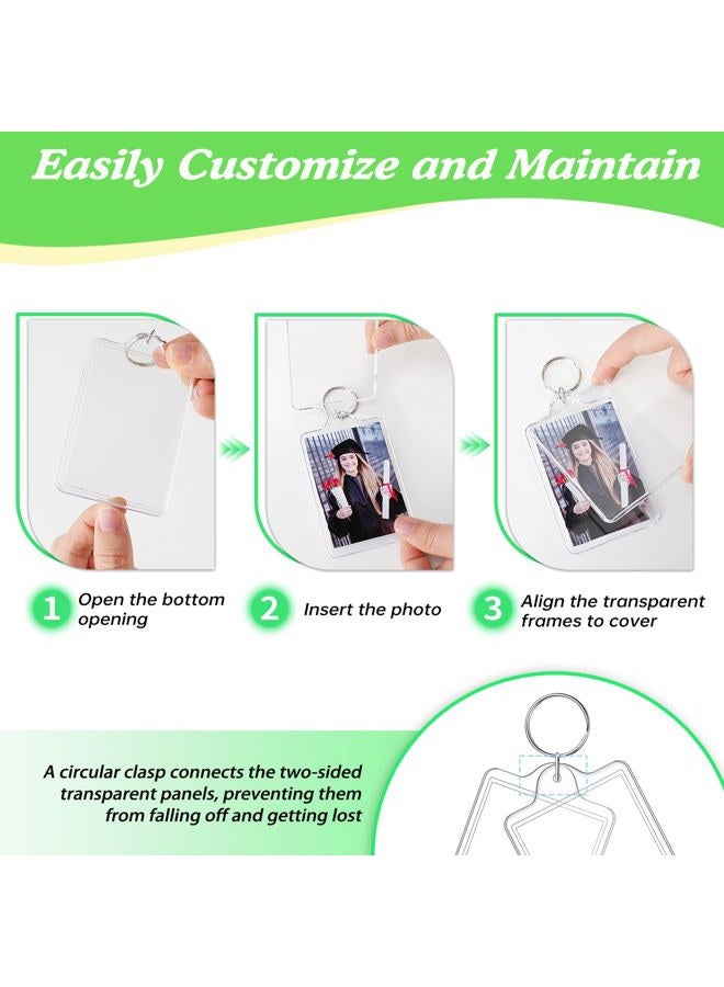 ZYFLSQ 9 Pieces Transparent Acrylic Photo Frame Keychain - Image 3