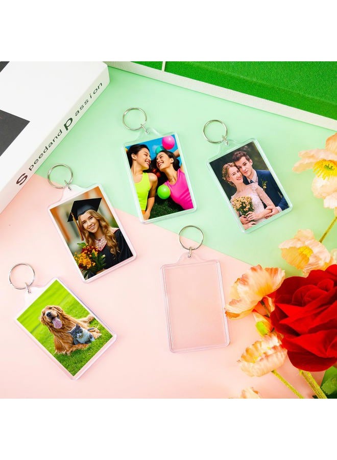 ZYFLSQ 9 Pieces Transparent Acrylic Photo Frame Keychain - Image 4