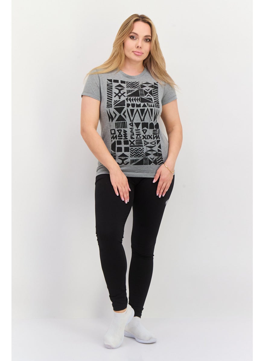 PUMA Women Sportswear Fit Short Sleeve Graphic Top, Grey  - Image 4