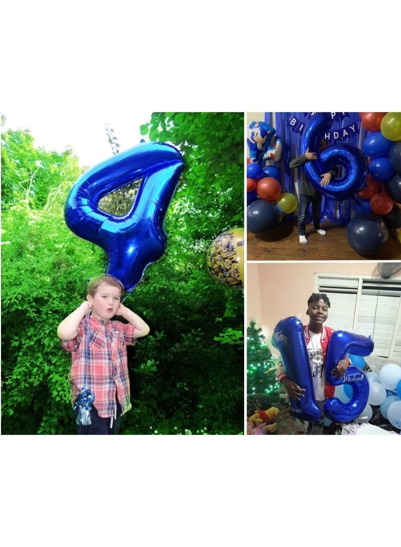 TOY GARDEN 40 Inch Blue Number 4 Foil Balloon for Birthday Party Decorations, Anniversary, Celebration Event Decor, Large Helium Air Fill Number Balloon - Image 3