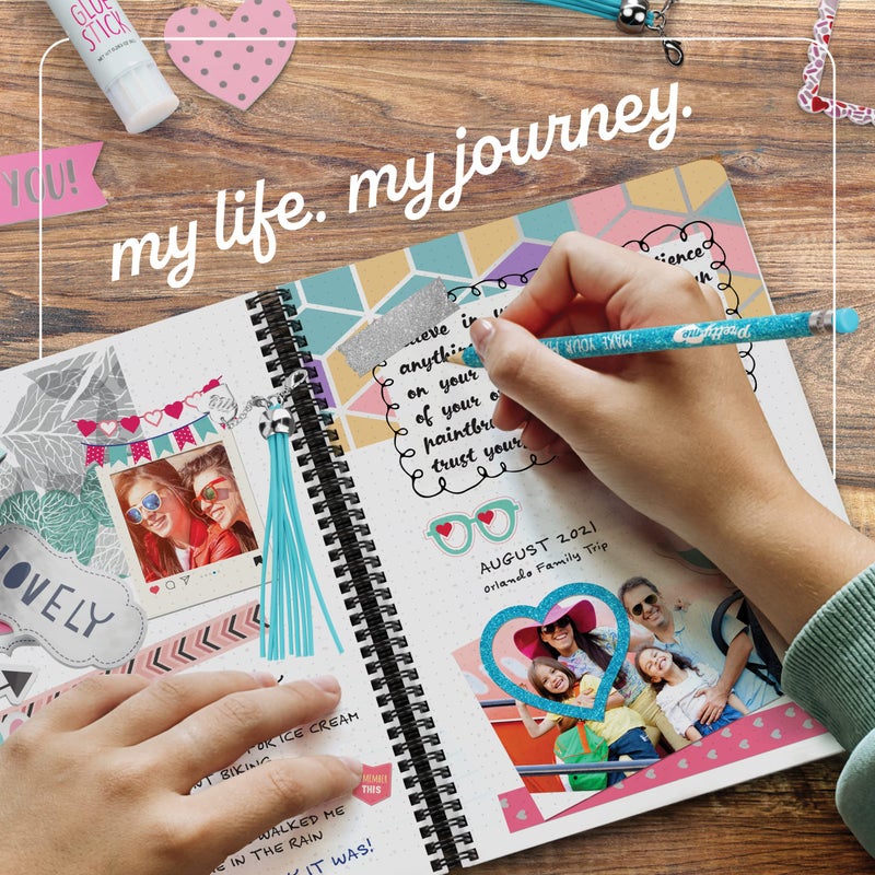 Pretty Me DIY Journal Kit for Girls - Gift for 8-14 Year Old Girl - Cool Birthday Gifts Ideas for Teens - Fun, Cute Art & Crafts Kits for Tween Teenage Kids- Scrapbook & Diary Supplies Toy Set - Image 2