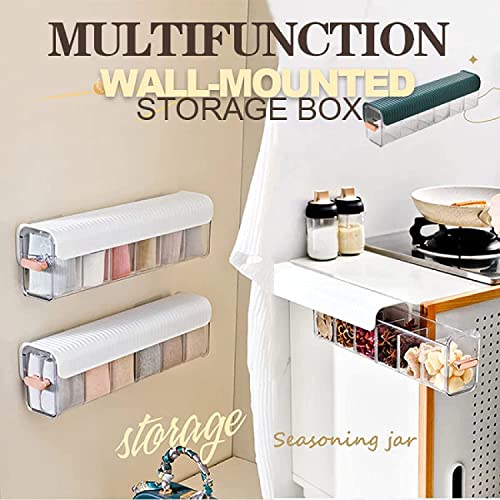 House of Quirk Drawer Underwear Organizer Clothing Divider,Wall Mount 6 Cell Drawer Storage Boxes and Acrylic Organizers for Lingerie,Socks,Ties,Data Cable,Spices Organization (Set fo 2,Dark Green) - Image 2