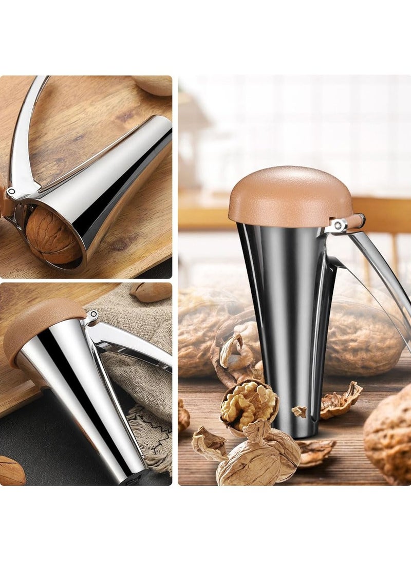 Bukela - Zinc Alloy Walnut Nut Shelling Tool, 360° Quick Shelling Tool Pecan Nut Cracker Tool, Vertical Walnut Clamp Funnel Walnut Peeling Tool Reusable Kitchen Tools for Most Nuts (Upgrade Large) - Image 1