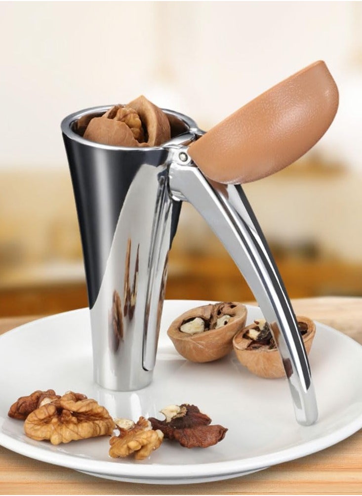 Bukela - Zinc Alloy Walnut Nut Shelling Tool, 360° Quick Shelling Tool Pecan Nut Cracker Tool, Vertical Walnut Clamp Funnel Walnut Peeling Tool Reusable Kitchen Tools for Most Nuts (Upgrade Large) - Image 1