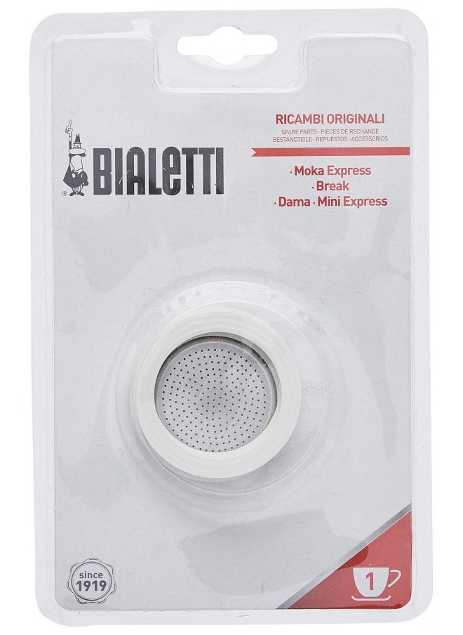 BIALeTTI Bialetti Replacement Gaskets And Filter For 1 Cup Moka / Break / Dama / Mini Express Espresso Makers (1-Cup Size)  - Image 1