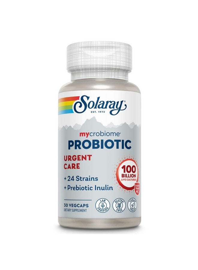 SOLARAY Mycrobiome Probiotic Urgent Care | Formulated to Support Healthy Digestion, Immune Function & More | 100 Billion CFU | 30 VegCaps - Image 1