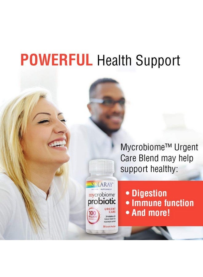 SOLARAY Mycrobiome Probiotic Urgent Care | Formulated to Support Healthy Digestion, Immune Function & More | 100 Billion CFU | 30 VegCaps - Image 3