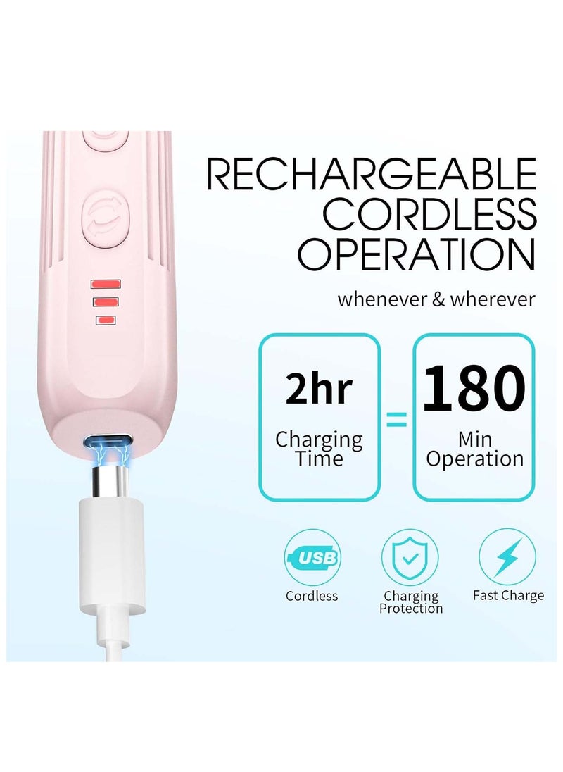 Electric Nail Drill, Professional Nail File Manicure Pedicure Kit, Cordless Electric Nail File Set, Rechargeable Pedicure Tools for feet, 3 Speeds Hand Foot Care Nail Drill for Thick Nail Toenail Cuticle