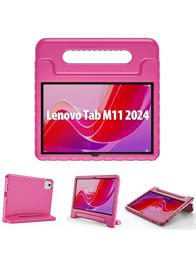 Procases Kids Case For Lenovo Tab M11 2024 Tb330Fu Shockproof Lightweight Kids Friendly Case With Convertible Handle Stand For Girls Boys Children Toddler Baby -Magenta - Image 1