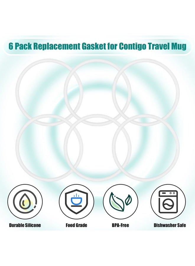 KINBOM 6pcs Replacement Rubber Lid Seals Compatible with 16 & 20 oz Contigo Snapseal Byron Travel Mug, Leak-Proof Rubber Seals Lid Gaskets Replacement for Contigo Mugs (Transparent White) - Image 5