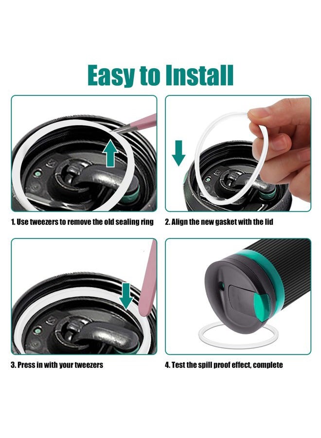 KINBOM 6pcs Replacement Rubber Lid Seals Compatible with 16 & 20 oz Contigo Snapseal Byron Travel Mug, Leak-Proof Rubber Seals Lid Gaskets Replacement for Contigo Mugs (Transparent White) - Image 4