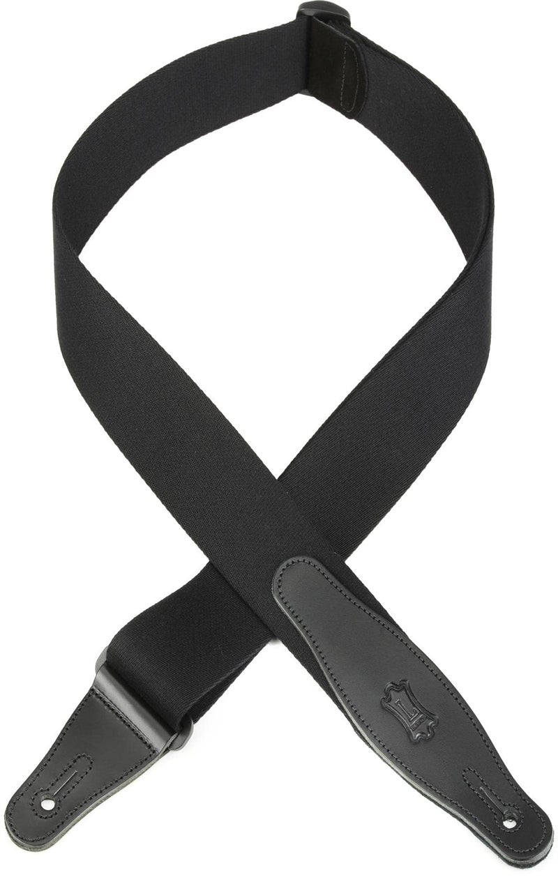 Levy's Leathers MSSN80-BLK Rayon Webbing Guitar Strap, Black (MSSR80-BLK) - Image 1
