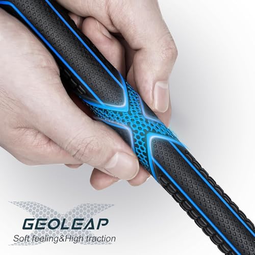 Geoleap Golf Grips 13 Pack with Complete Regripping Kit -Reduced Taper & Triple Texture Non-Slip Design Golf Club Grips, High Shock-Absorbing Soft Feel Golf Grips for Men and women. (Black blue, Midsize) - Image 2