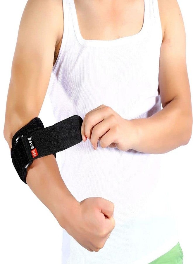 BESAFE Forever Tennis Elbow Support Brace Band for Elbow Pain Relief, Gym, Workout Neoprene Compression Support (Black, M) - Image 1