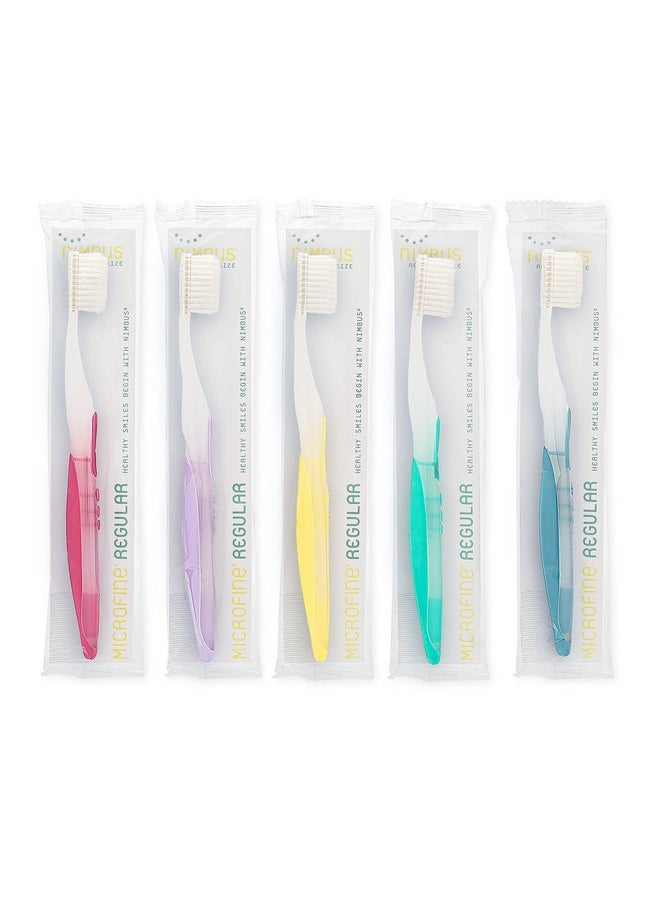 Nimbus NIMBUS Extra Soft Toothbrushes (Regular Head) Periodontist Design Tapered Bristles for Sensitive Teeth and Receding Gums, Individually Wrapped Plaque Remover Travel Toothbrush (10 Pack, Colors Vary)  - Image 1