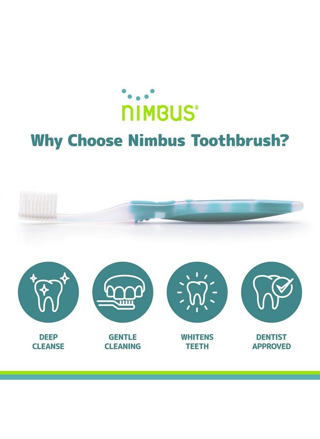 Nimbus NIMBUS Extra Soft Toothbrushes (Regular Head) Periodontist Design Tapered Bristles for Sensitive Teeth and Receding Gums, Individually Wrapped Plaque Remover Travel Toothbrush (10 Pack, Colors Vary)  - Image 4