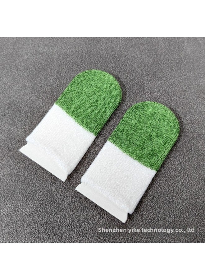 Running Amount E-sports Finger Set Double Spelling 5 Pair Of Touch Screen Game Finger Set Eating Chicken Hand Swim Finger Set Walking Artifact Gifts-Product Color:[Double Black + Fluorescent Green] 5 Pairs  - Image 3