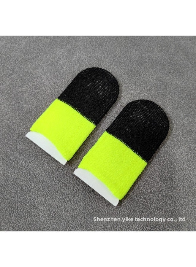 Running Amount E-sports Finger Set Double Spelling 5 Pair Of Touch Screen Game Finger Set Eating Chicken Hand Swim Finger Set Walking Artifact Gifts-Product Color:[Double Black + Fluorescent Green] 5 Pairs  - Image 1