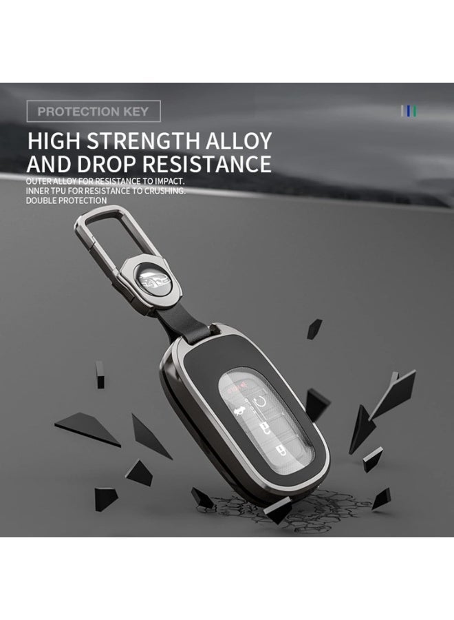 Honda Key Fob Cover with Keychain, Metal Shell and Soft TPU Full Protection Case for Honda 2022-2023 Accord, Civic, HR-V, CR-V, Pilot, Sport, SI, EX, EX-L, Touring – Smart Remote Key Protector - Image 5