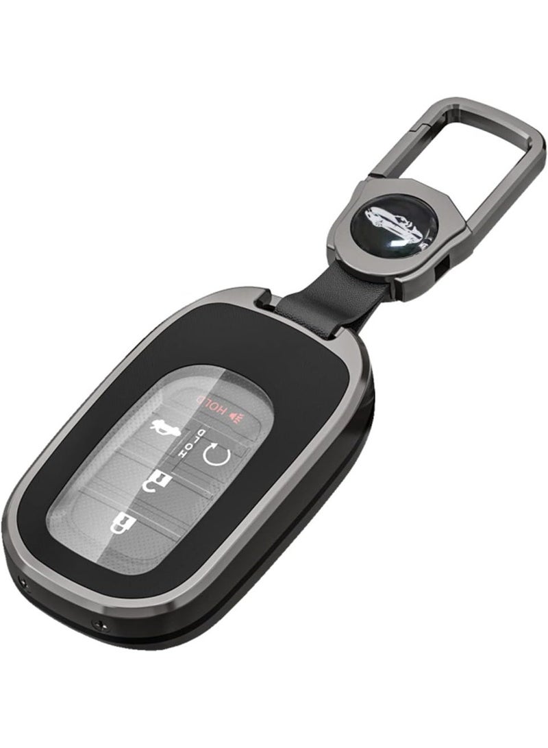 Honda Key Fob Cover with Keychain, Metal Shell and Soft TPU Full Protection Case for Honda 2022-2023 Accord, Civic, HR-V, CR-V, Pilot, Sport, SI, EX, EX-L, Touring – Smart Remote Key Protector - Image 1