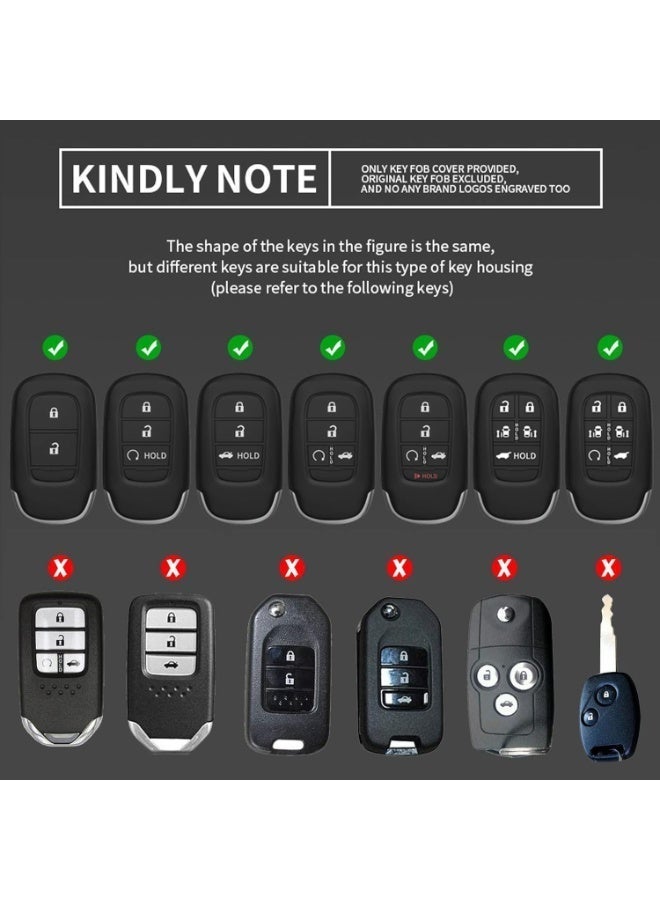 Honda Key Fob Cover with Keychain, Metal Shell and Soft TPU Full Protection Case for Honda 2022-2023 Accord, Civic, HR-V, CR-V, Pilot, Sport, SI, EX, EX-L, Touring – Smart Remote Key Protector - Image 3