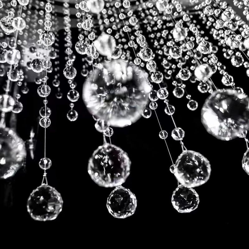 Bolo.ban Crystal Beaded String Clear Glass Beads Garland Strands Hanging Wedding Arch Decor Curtain Chandelier Christmas Tree Ornaments Door String Beaded Drapes Decoration Accessories(3.3 Feet 5pcs) - Image 3