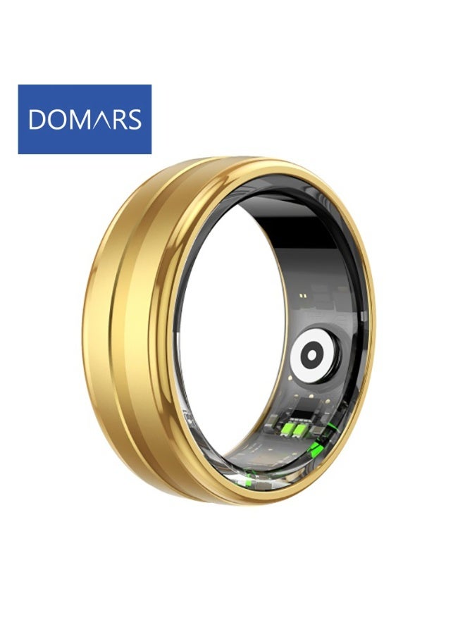 Domars Smart Ring for Women & Men, Health Tracker with Sleep，Exercise Monitoring, for iOS&Android Compatible, 5ATM Waterproof, No Subscription, 5-7 Day Battery Gold - Image 1